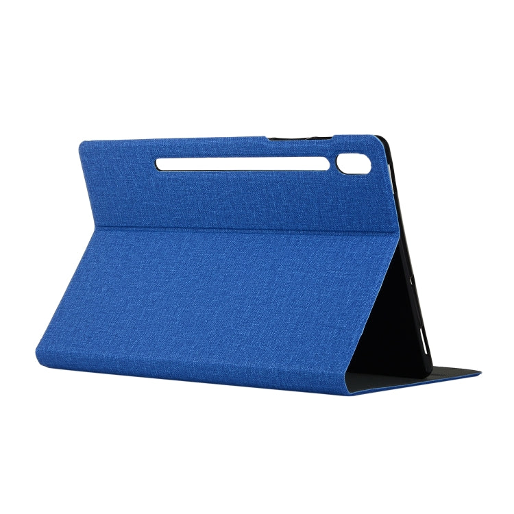 Voltage Stretch Fabric Texture Horizontal Flip Leather Case for Galaxy Tab S6 T860, with Holder(Blue) - Other Galaxy Tab PC by buy2fix | Online Shopping UK | buy2fix