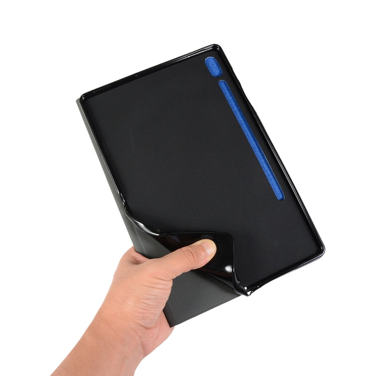 Voltage Stretch Fabric Texture Horizontal Flip Leather Case for Galaxy Tab S6 T860, with Holder(Blue) - Other Galaxy Tab PC by buy2fix | Online Shopping UK | buy2fix