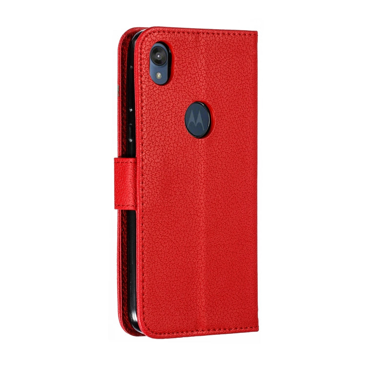 Feather Pattern Litchi Texture Horizontal Flip Leather Case with Wallet & Holder & Card Slots For Motorola Moto E6(Red) - Motorola Cases by buy2fix | Online Shopping UK | buy2fix