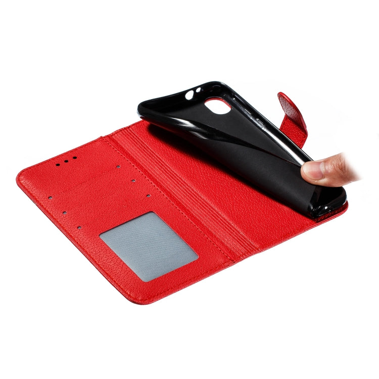 Feather Pattern Litchi Texture Horizontal Flip Leather Case with Wallet & Holder & Card Slots For Motorola Moto E6(Red) - Motorola Cases by buy2fix | Online Shopping UK | buy2fix