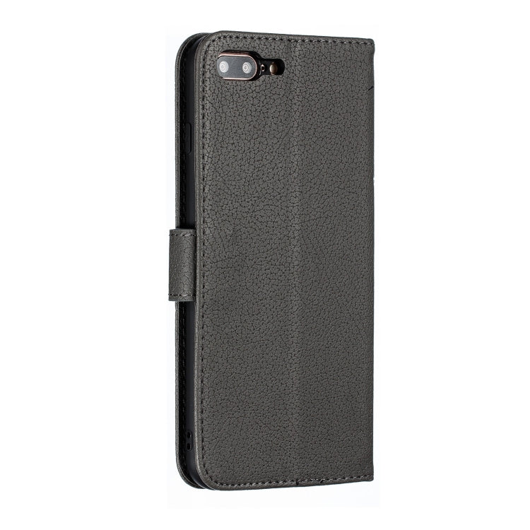 Feather Pattern Litchi Texture Horizontal Flip Leather Case with Wallet & Holder & Card Slots For iPhone 7 Plus / 8 Plus(Gray) - More iPhone Cases by buy2fix | Online Shopping UK | buy2fix