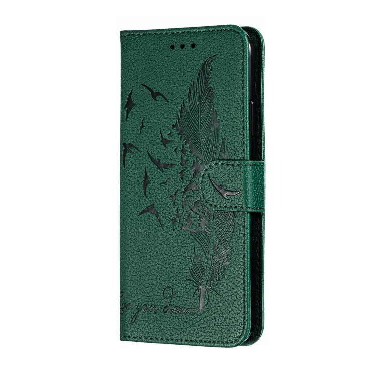 For iPhone 11 Pro Max Feather Pattern Litchi Texture Horizontal Flip Leather Case with Wallet & Holder & Card Slots (Green) - iPhone 11 Pro Max Cases by buy2fix | Online Shopping UK | buy2fix