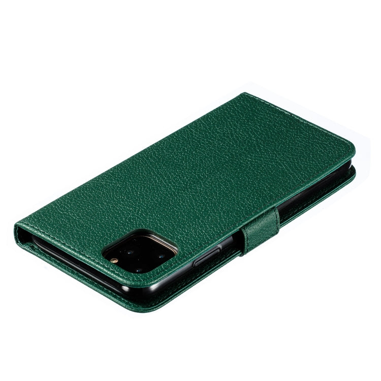 For iPhone 11 Pro Max Feather Pattern Litchi Texture Horizontal Flip Leather Case with Wallet & Holder & Card Slots (Green) - iPhone 11 Pro Max Cases by buy2fix | Online Shopping UK | buy2fix