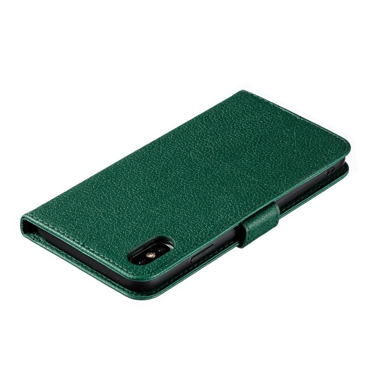For iPhone XS Max Feather Pattern Litchi Texture Horizontal Flip Leather Case with Wallet & Holder & Card Slots(Green) - More iPhone Cases by buy2fix | Online Shopping UK | buy2fix