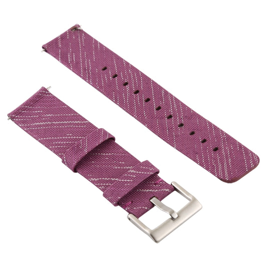Simple Fashion Canvas Watch Band for Fitbit Versa / Versa 2(Dark Red) by buy2fix