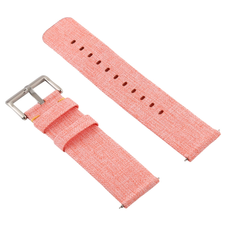 Simple Fashion Canvas Watch Band for Fitbit Versa / Versa 2(Coral) - Watch Bands by buy2fix | Online Shopping UK | buy2fix