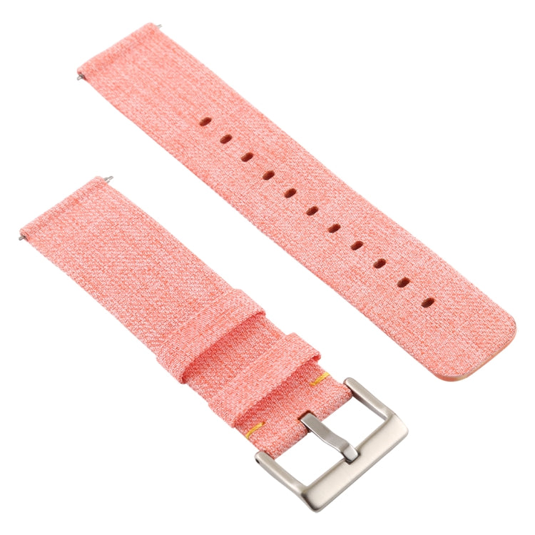 Simple Fashion Canvas Watch Band for Fitbit Versa / Versa 2(Coral) - Watch Bands by buy2fix | Online Shopping UK | buy2fix
