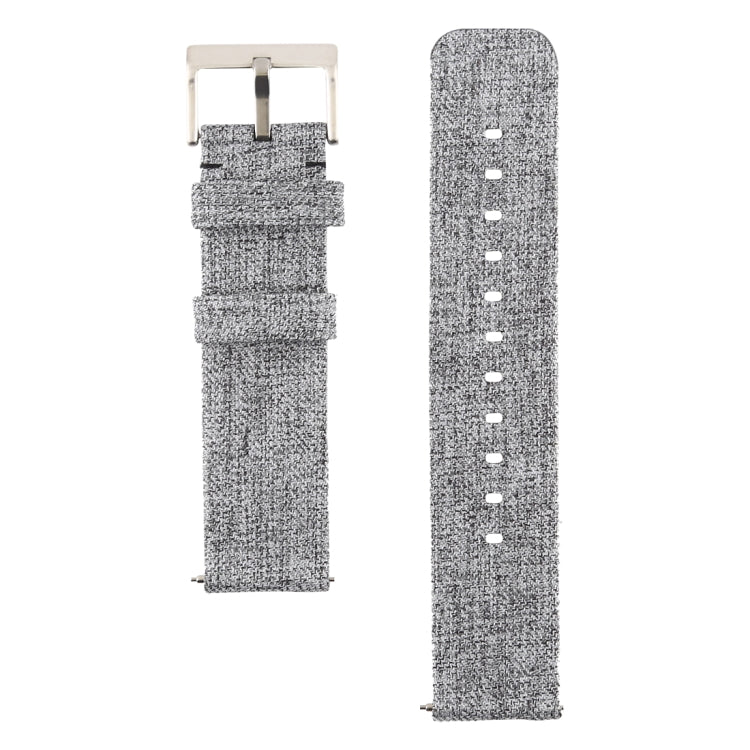Simple Fashion Canvas Watch Band for Fitbit Versa / Versa 2(Grey) - Watch Bands by buy2fix | Online Shopping UK | buy2fix