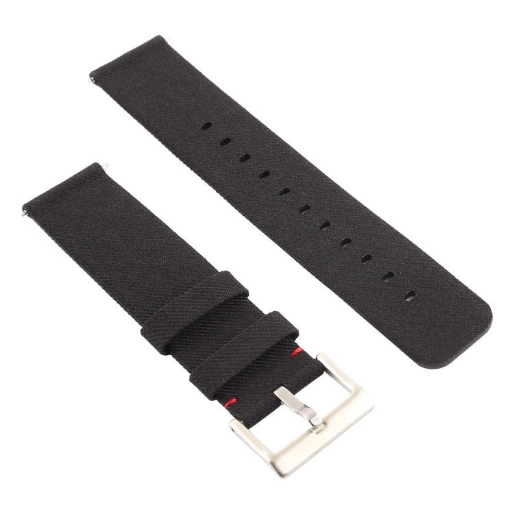Simple Fashion Canvas Watch Band for Fitbit Versa / Versa 2(Black) - Watch Bands by buy2fix | Online Shopping UK | buy2fix