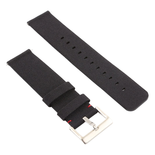 Simple Fashion Canvas Watch Band for Fitbit Versa / Versa 2(Black) by buy2fix