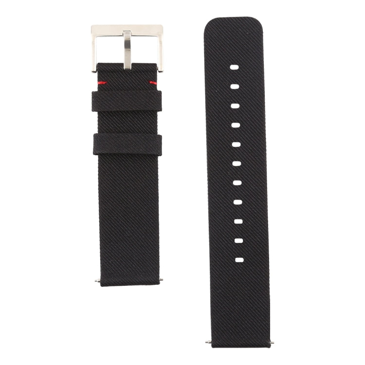 Simple Fashion Canvas Watch Band for Fitbit Versa / Versa 2(Black) - Watch Bands by buy2fix | Online Shopping UK | buy2fix