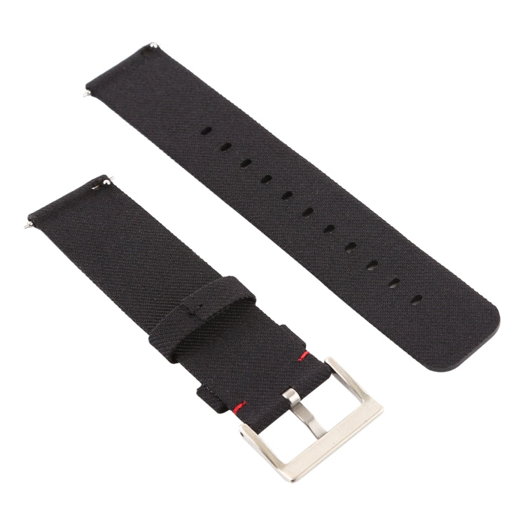 Simple Fashion Canvas Watch Band for Fitbit Versa / Versa 2(Black) - Watch Bands by buy2fix | Online Shopping UK | buy2fix