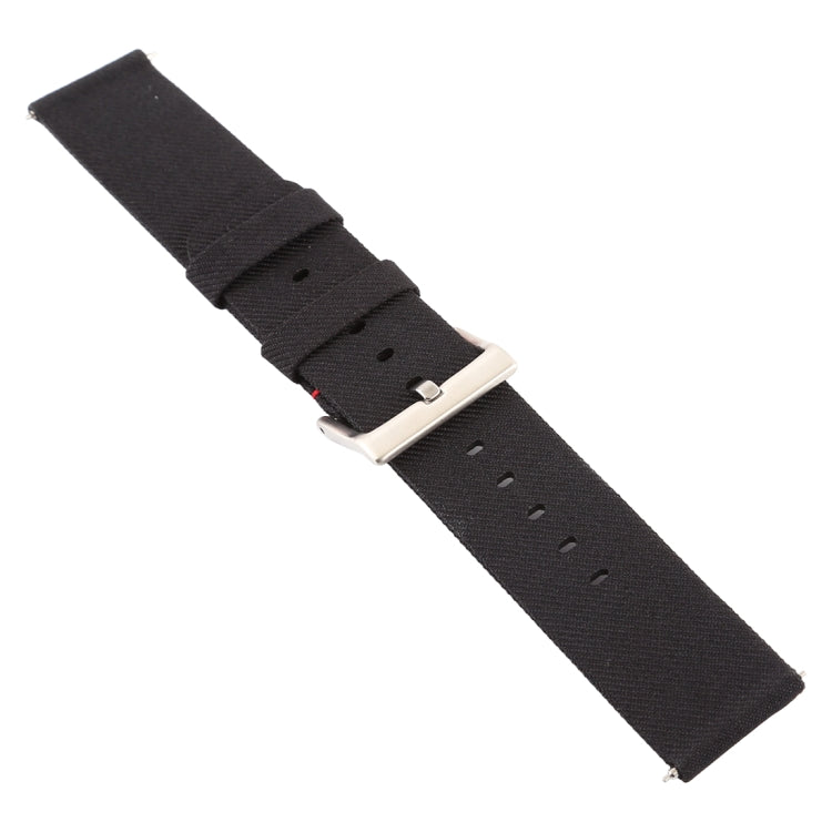 Simple Fashion Canvas Watch Band for Fitbit Versa / Versa 2(Black) - Watch Bands by buy2fix | Online Shopping UK | buy2fix