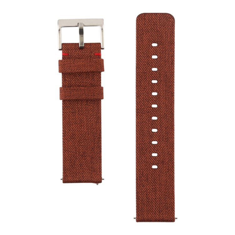 Simple Fashion Canvas Watch Band for Fitbit Versa / Versa 2(Brown) - Watch Bands by buy2fix | Online Shopping UK | buy2fix