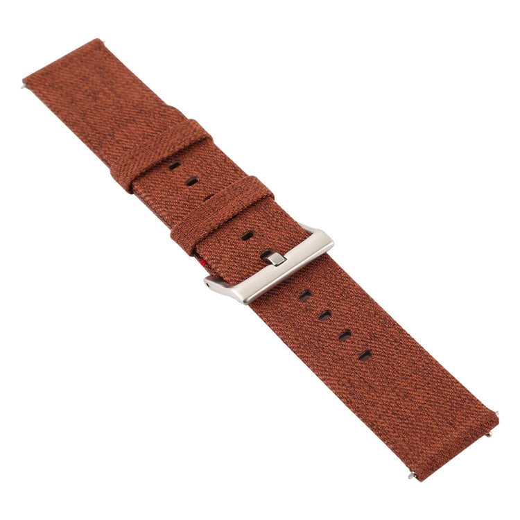 Simple Fashion Canvas Watch Band for Fitbit Versa / Versa 2(Brown) - Watch Bands by buy2fix | Online Shopping UK | buy2fix