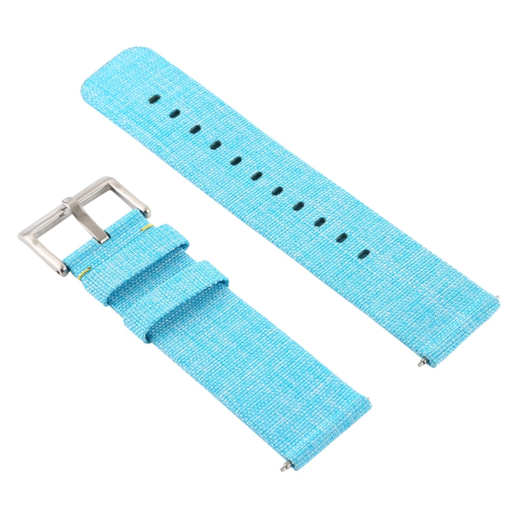 Simple Fashion Canvas Watch Band for Fitbit Versa / Versa 2(Sky Blue) - Watch Bands by buy2fix | Online Shopping UK | buy2fix