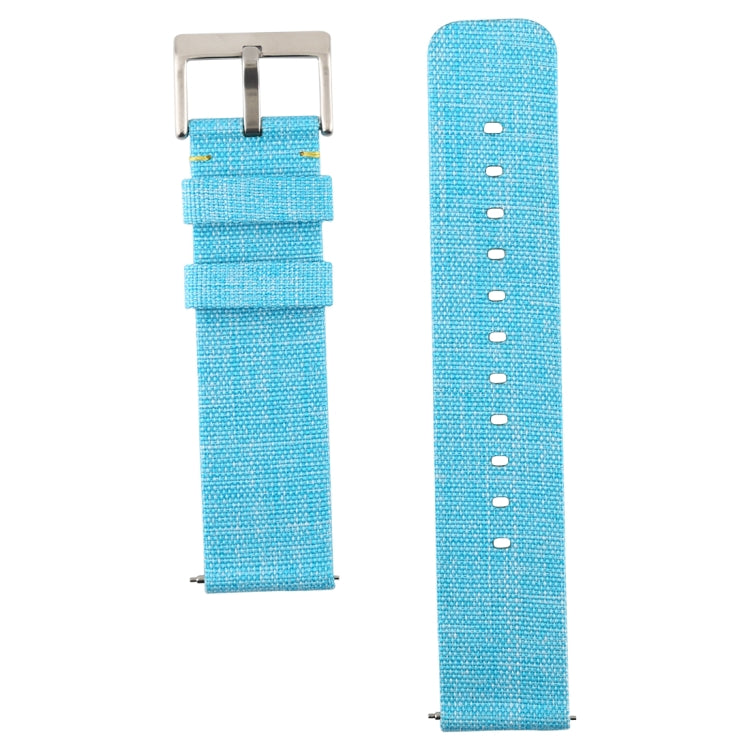 Simple Fashion Canvas Watch Band for Fitbit Versa / Versa 2(Sky Blue) - Watch Bands by buy2fix | Online Shopping UK | buy2fix