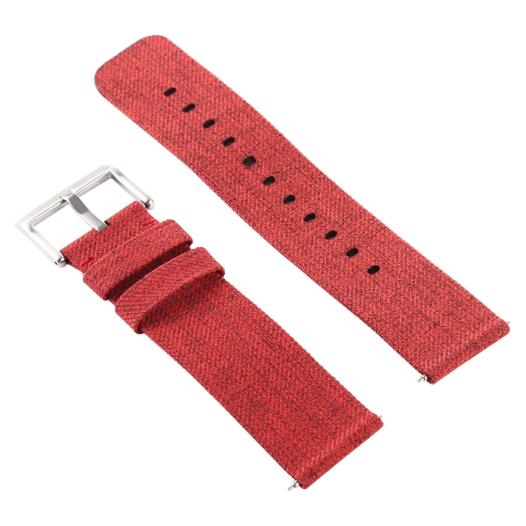 Simple Fashion Canvas Watch Band for Fitbit Versa / Versa 2(Dark Orange) - Watch Bands by buy2fix | Online Shopping UK | buy2fix