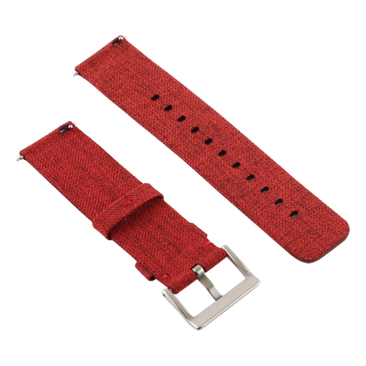 Simple Fashion Canvas Watch Band for Fitbit Versa / Versa 2(Dark Orange) - Watch Bands by buy2fix | Online Shopping UK | buy2fix