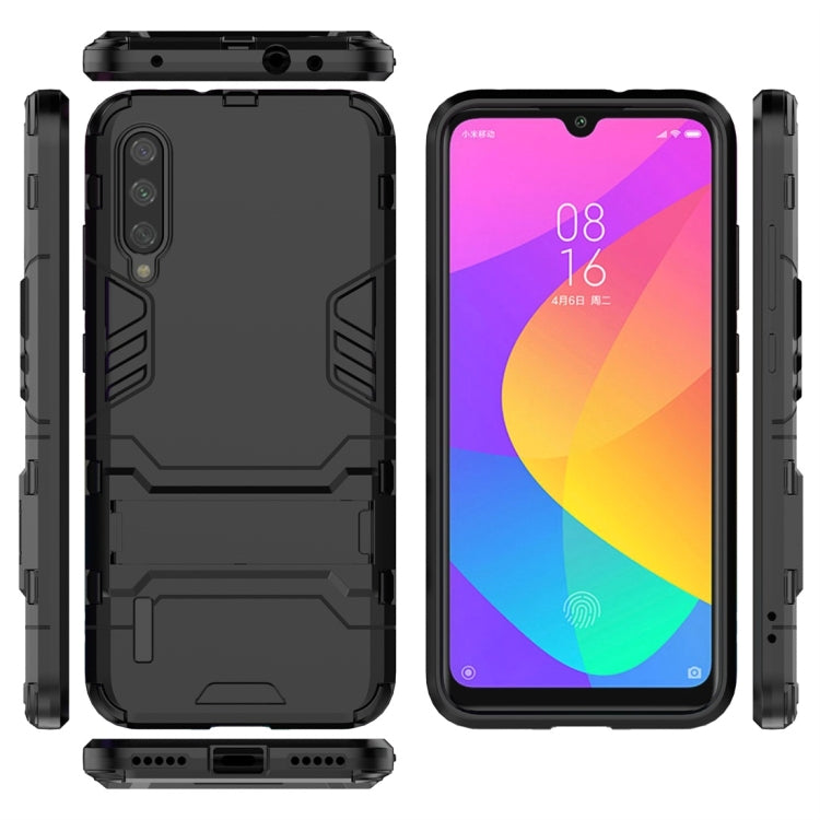 For Xiaomi Mi CC9e Shockproof PC + TPU Protective Case with Invisible Holder(Black) by buy2fix
