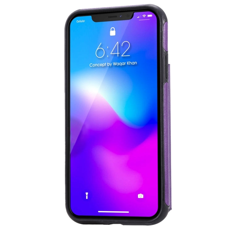 For iPhone 11 Cat Tree Embossing Pattern Shockproof Protective Case with Card Slots & Photo Frame(Purple) - iPhone 11 Cases by buy2fix | Online Shopping UK | buy2fix