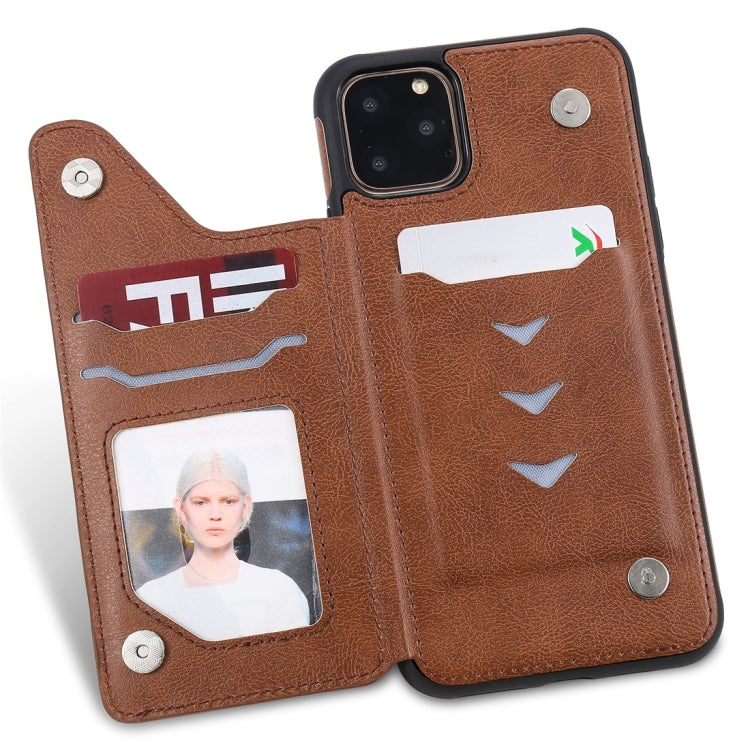For iPhone 11 Pro Max Cat Tree Embossing Pattern Shockproof Protective Case with Card Slots & Photo Frame(Brown) - iPhone 11 Pro Max Cases by buy2fix | Online Shopping UK | buy2fix