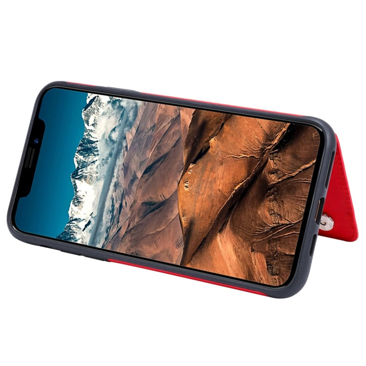 For iPhone 11 Pro Max Cat Tree Embossing Pattern Shockproof Protective Case with Card Slots & Photo Frame(Red) - iPhone 11 Pro Max Cases by buy2fix | Online Shopping UK | buy2fix