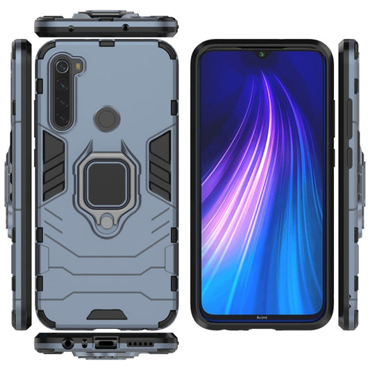 For Xiaomi Redmi Note 8 Panther PC + TPU Shockproof Protective Case(Blue) by buy2fix