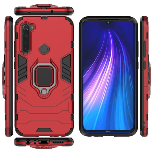 For Xiaomi Redmi Note 8 Panther PC + TPU Shockproof Protective Case(Red) by buy2fix
