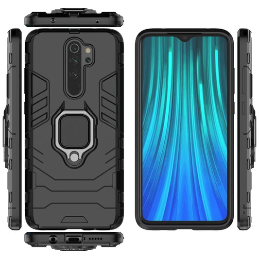 For Xiaomi Redmi Note 8 Pro Panther PC + TPU Shockproof Protective Case(Black) by buy2fix