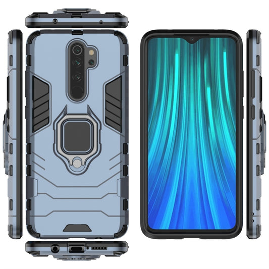 For Xiaomi Redmi Note 8 Pro Panther PC + TPU Shockproof Protective Case(Blue) by buy2fix