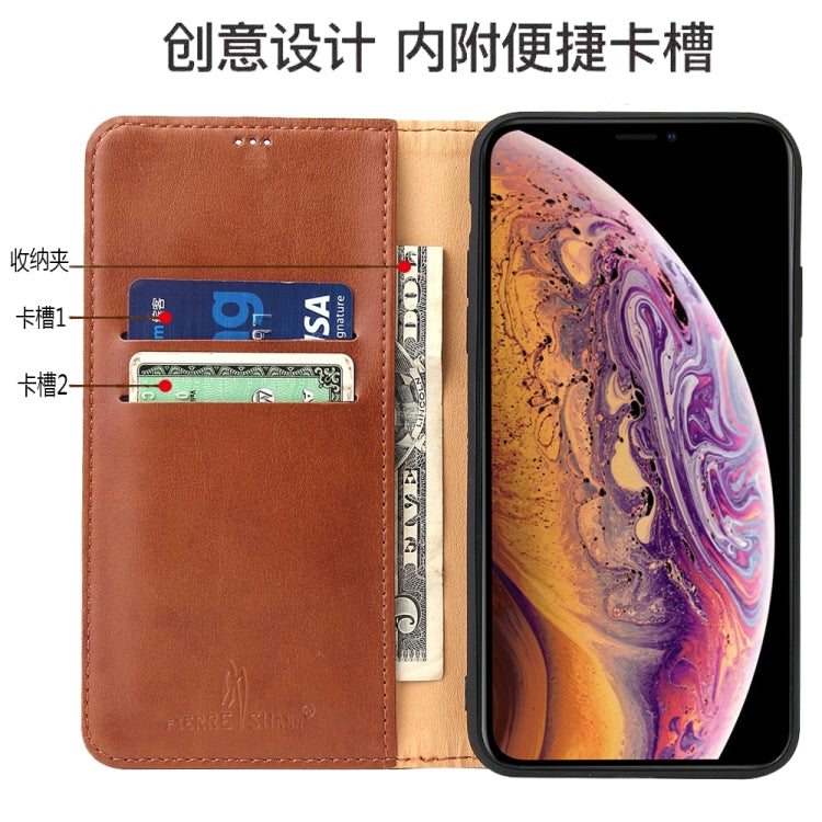 Fierre Shann PU Genuine Leather Texture Horizontal Flip Leather Case with Holder & Card Slots & Wallet For iPhone 11 Pro(Brown) - iPhone 11 Pro Cases by FIERRE SHANN | Online Shopping UK | buy2fix