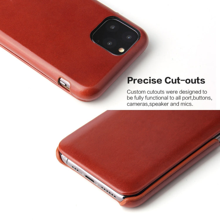 For iPhone 11 Pro Fierre Shann Business Magnetic Horizontal Flip Genuine Leather Case (Brown) - iPhone 11 Pro Cases by FIERRE SHANN | Online Shopping UK | buy2fix