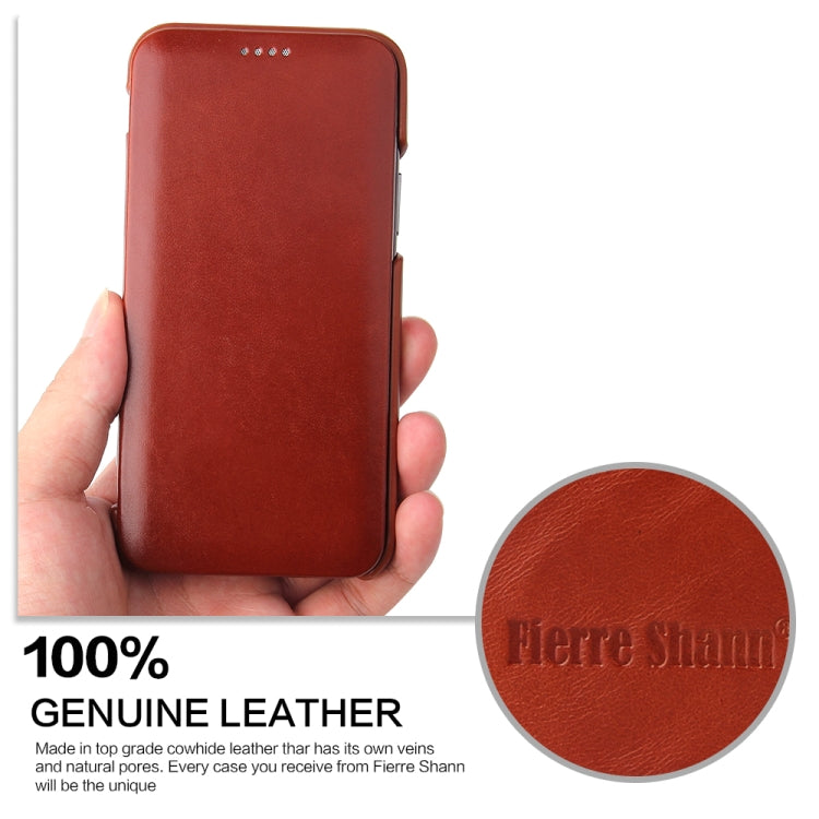 For iPhone 11 Pro Fierre Shann Business Magnetic Horizontal Flip Genuine Leather Case (Brown) - iPhone 11 Pro Cases by FIERRE SHANN | Online Shopping UK | buy2fix