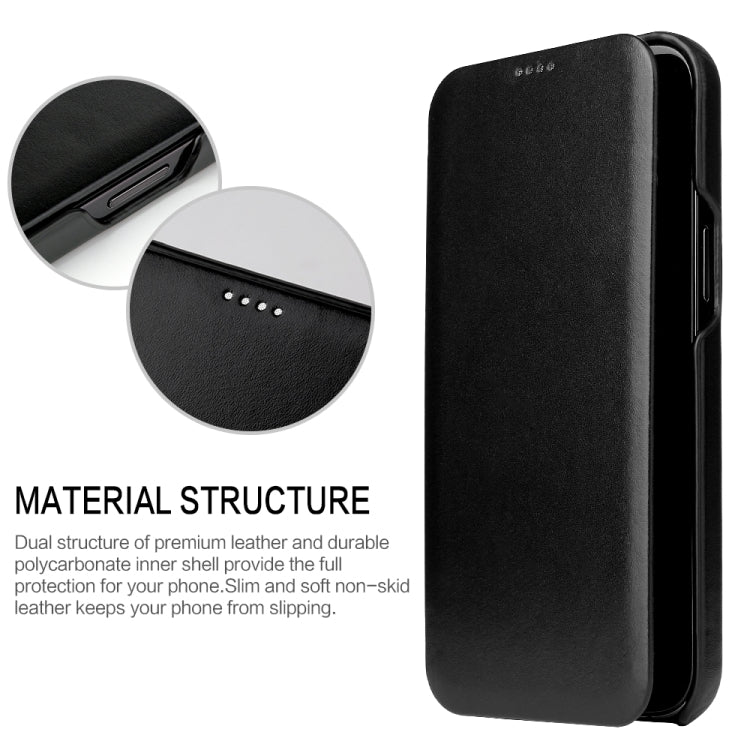 For iPhone 12 mini Fierre Shann Business Magnetic Horizontal Flip Genuine Leather Case (Black) - iPhone 12 mini Cases by FIERRE SHANN | Online Shopping UK | buy2fix