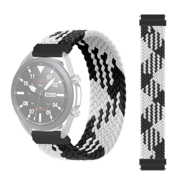 22mm Universal Nylon Weave Watch Band (Black White) - Watch Bands by buy2fix | Online Shopping UK | buy2fix