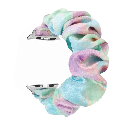 Flannel Hair Ring Strap Watch Band For Apple Watch Series 9&8&7 41mm / SE 3&SE 2&6&SE&5&4 40mm / 3&2&1 38mm(14) by buy2fix