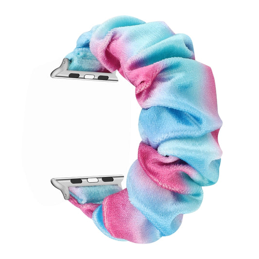 Flannel Hair Ring Strap Watch Band For Apple Watch Series 9&8&7 41mm / SE 3&SE 2&6&SE&5&4 40mm / 3&2&1 38mm(23) by buy2fix