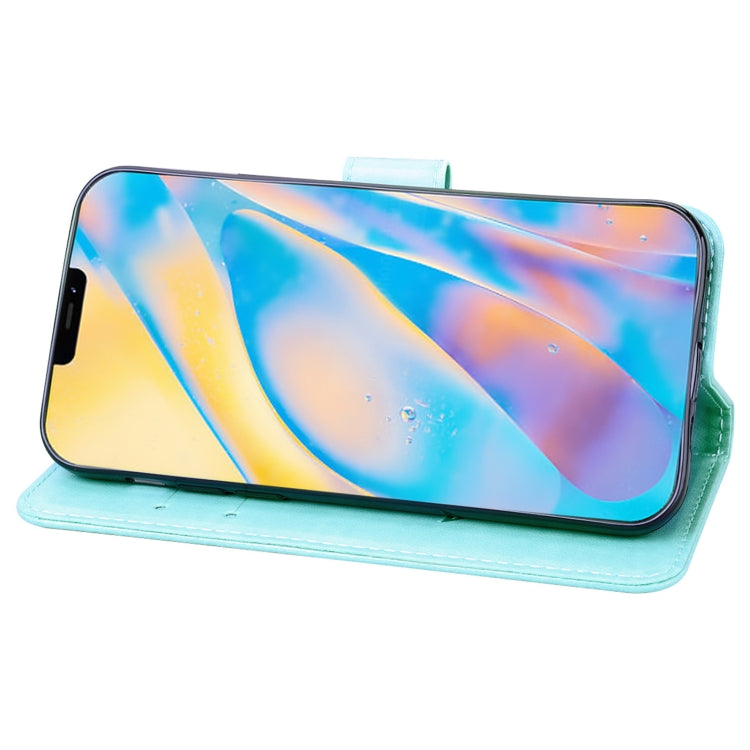 For iPhone 12 Rose Embossed Horizontal Flip PU Leather Case with Holder & Card Slots & Wallet(Green) - iPhone 12 / 12 Pro Cases by buy2fix | Online Shopping UK | buy2fix