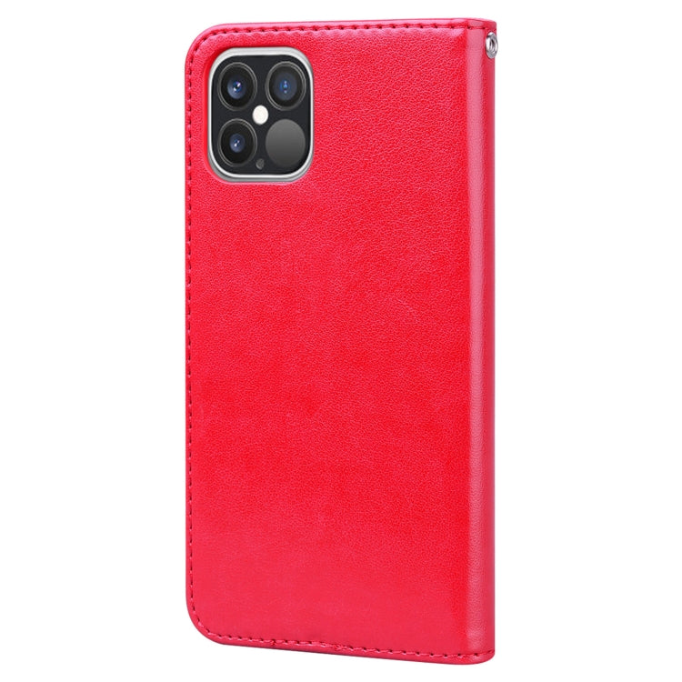 For iPhone 12 Pro Rose Embossed Horizontal Flip PU Leather Case with Holder & Card Slots & Wallet(Red) - iPhone 12 / 12 Pro Cases by buy2fix | Online Shopping UK | buy2fix