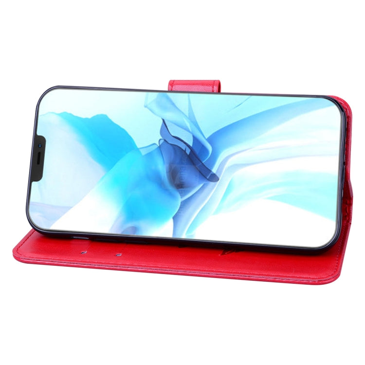 For iPhone 12 Pro Rose Embossed Horizontal Flip PU Leather Case with Holder & Card Slots & Wallet(Red) - iPhone 12 / 12 Pro Cases by buy2fix | Online Shopping UK | buy2fix