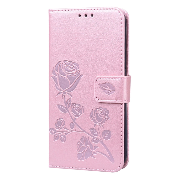 For iPhone 12 Pro Rose Embossed Horizontal Flip PU Leather Case with Holder & Card Slots & Wallet(Rose Red) - iPhone 12 / 12 Pro Cases by buy2fix | Online Shopping UK | buy2fix
