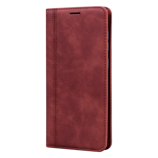 For Samsung Galaxy A21s Frosted Business Magnetic Horizontal Flip PU Leather Case with Holder & Card Slot & Lanyard(Brown) by buy2fix