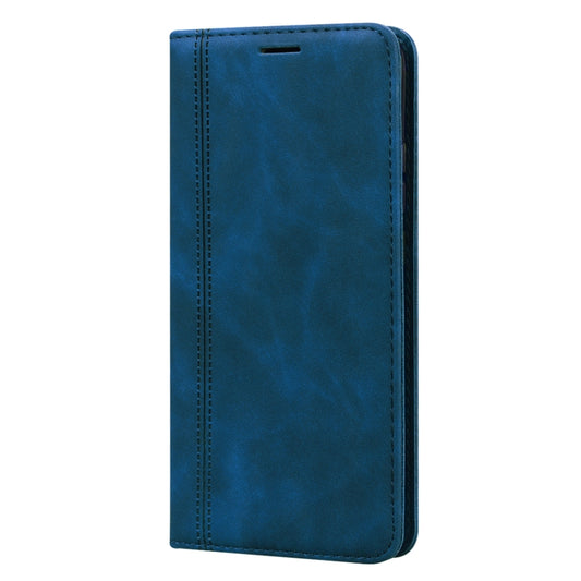 For Xiaomi Redmi 9A Frosted Business Magnetic Horizontal Flip PU Leather Case with Holder & Card Slot & Lanyard(Blue) by buy2fix