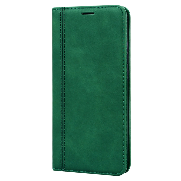 For Xiaomi Redmi 9A Frosted Business Magnetic Horizontal Flip PU Leather Case with Holder & Card Slot & Lanyard(Green) - Xiaomi Cases by buy2fix | Online Shopping UK | buy2fix