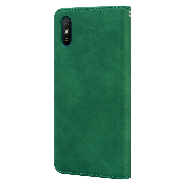 For Xiaomi Redmi 9A Frosted Business Magnetic Horizontal Flip PU Leather Case with Holder & Card Slot & Lanyard(Green) - Xiaomi Cases by buy2fix | Online Shopping UK | buy2fix