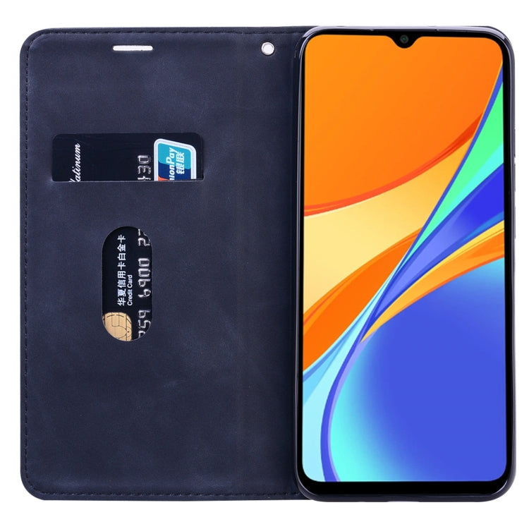 For Xiaomi Redmi 9C Frosted Business Magnetic Horizontal Flip PU Leather Case with Holder & Card Slot & Lanyard(Black) - Xiaomi Cases by buy2fix | Online Shopping UK | buy2fix