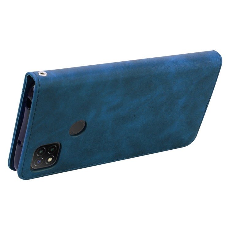 For Xiaomi Redmi 9C Frosted Business Magnetic Horizontal Flip PU Leather Case with Holder & Card Slot & Lanyard(Blue) - Xiaomi Cases by buy2fix | Online Shopping UK | buy2fix