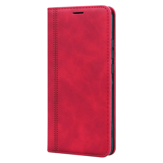 For Xiaomi Redmi 9C Frosted Business Magnetic Horizontal Flip PU Leather Case with Holder & Card Slot & Lanyard(Red) by buy2fix