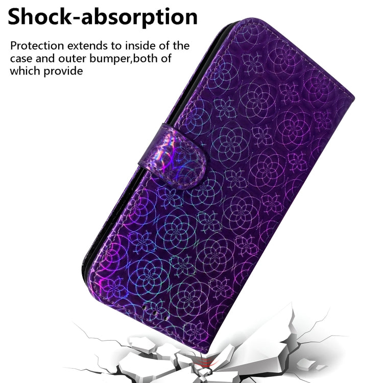 For Zenfone Max Pro (M1) ZB601KL Solid Color Colorful Magnetic Buckle Horizontal Flip PU Leather Case with Holder & Card Slots & Wallet & Lanyard(Purple) by buy2fix